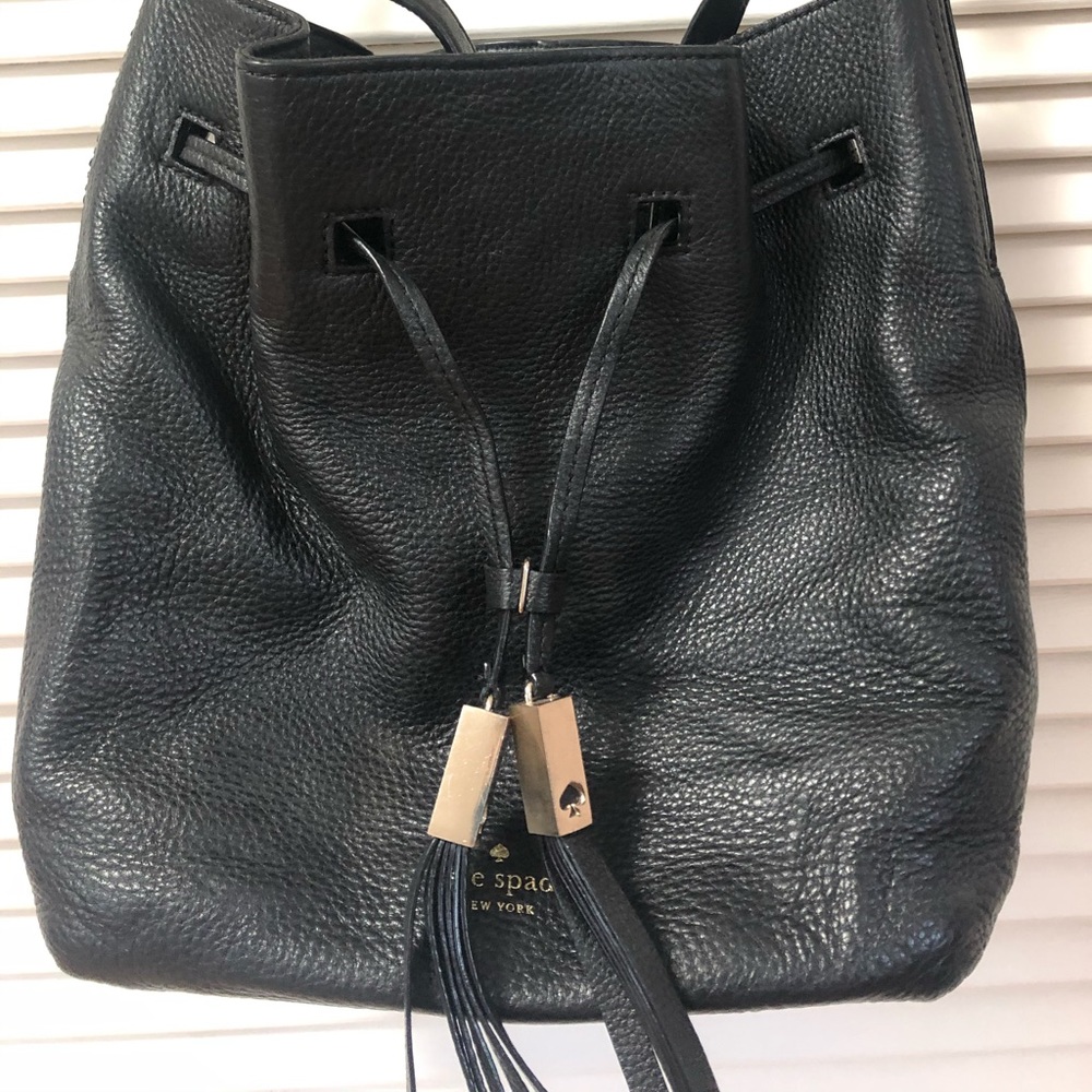 kate spade black leather bucket bag - Picture 5 of 5